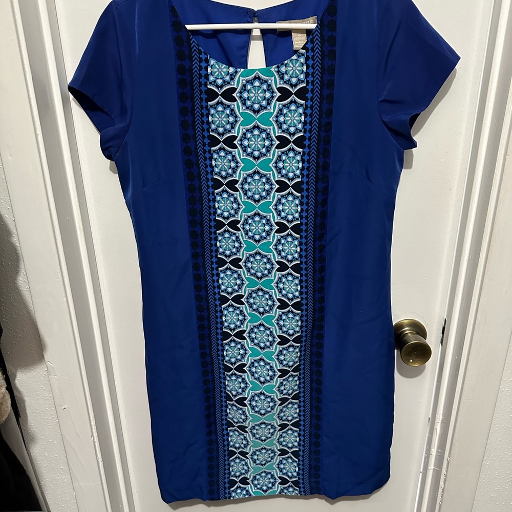 Banana Republic Factory Blue Medallion Shift Dress